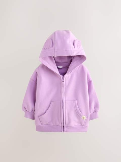 Lilac Purple Zip Through Hoodie