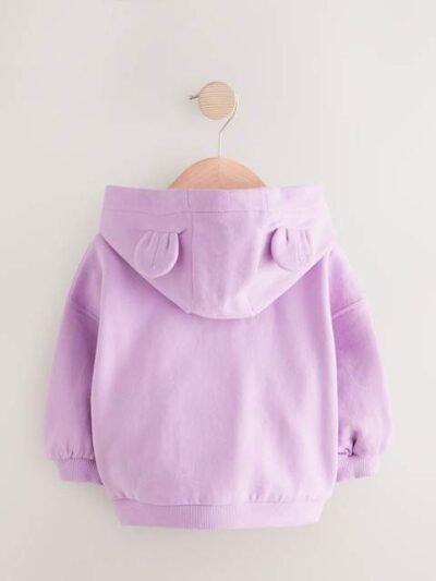 Lilac Purple Zip Through Hoodie