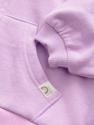 Lilac Purple Zip Through Hoodie
