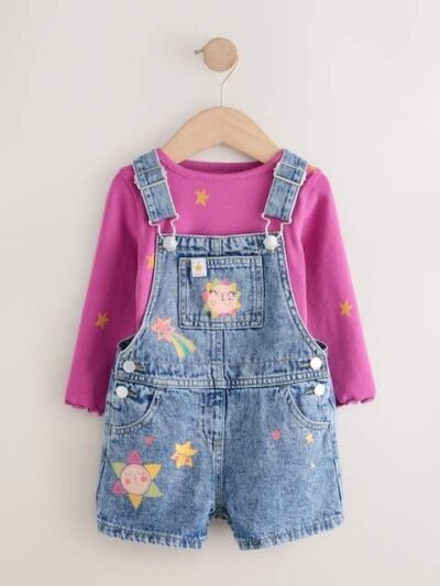 Denim Cosmic Dungarees Set