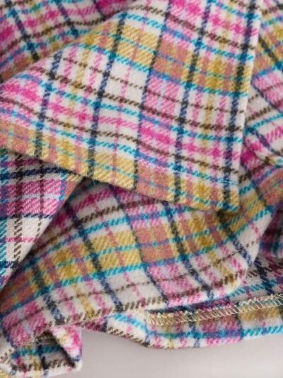 Pink/Mink Check Skirt and Tights Set