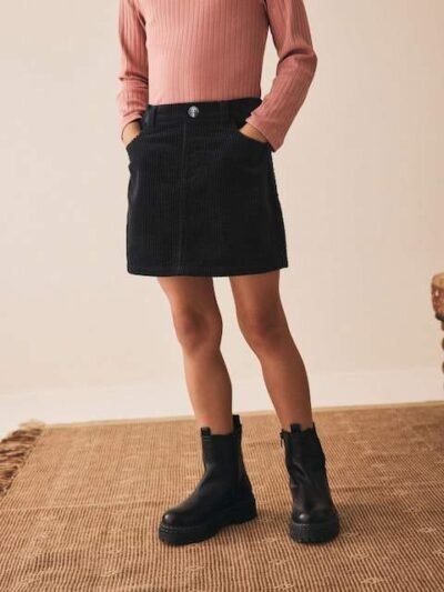 Black Corduroy Skirt