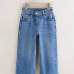 Mid Denim Blue Wide Leg Jeans