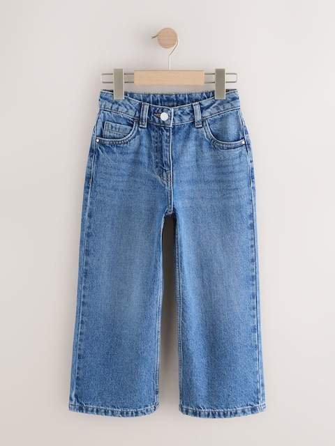 Mid Denim Blue Wide Leg Jeans