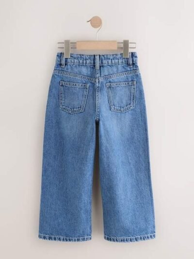 Mid Denim Blue Wide Leg Jeans