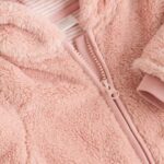 Pink Fleece Baby Pramsuit