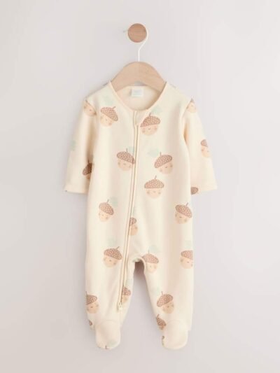 Neutral Baby Two Way Zip Fleece Lined Sleepsuit