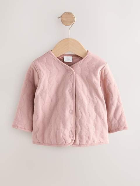 Pink Jersey Quilted Baby Jacket