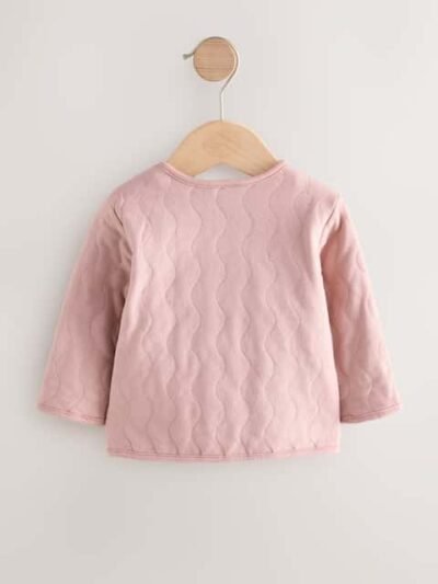 Pink Jersey Quilted Baby Jacket