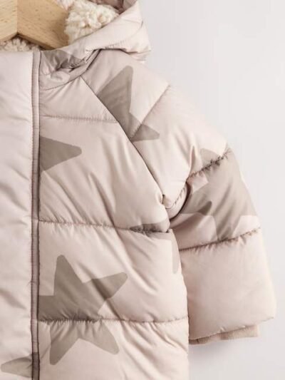 Natural Star All Over Printed Baby Puffer Jacket