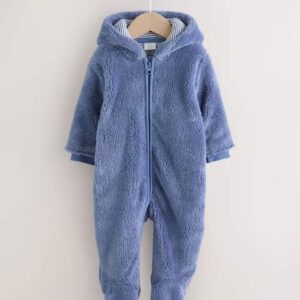 Navy Fleece Baby Pramsuit