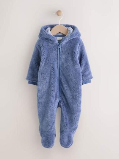 Navy Fleece Baby Pramsuit