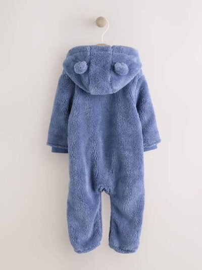Navy Fleece Baby Pramsuit