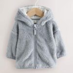 Grey Fleece Baby Zip Jacket
