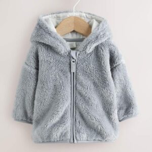 Grey Fleece Baby Zip Jacket