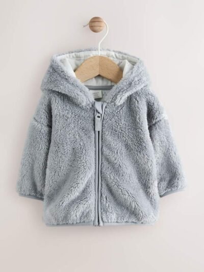 Grey Fleece Baby Zip Jacket