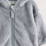 Grey Fleece Baby Zip Jacket