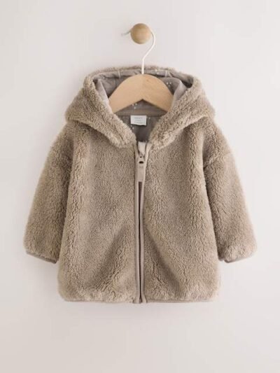 Mink Brown Fleece Baby Zip Jacket