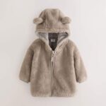 Mink Brown Fleece Baby Zip Jacket