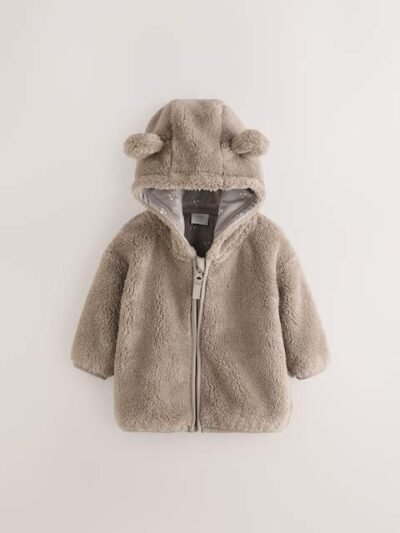 Mink Brown Fleece Baby Zip Jacket