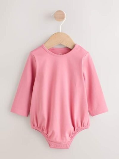 Cream / Pink Character Baby Dungaree and Bodysuit Two Piece Set