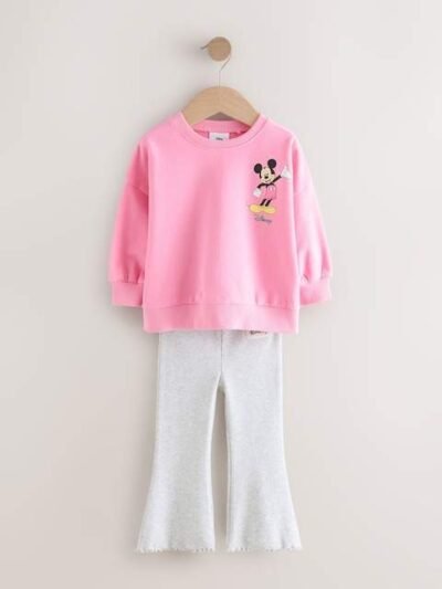 Pink Disney Mickey Mouse and Friends Long Sleeve Top and Flare Set
