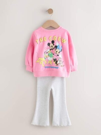Pink Disney Mickey Mouse and Friends Long Sleeve Top and Flare Set