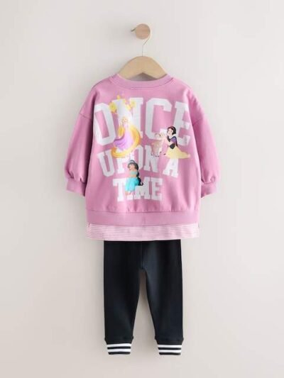 Purple Disney Princess Long Sleeve Mock Layer Top and Leggings Set