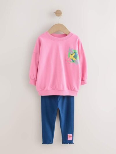 Pink Ariel Little Mermaid Long Sleeve Top and Leggings Set