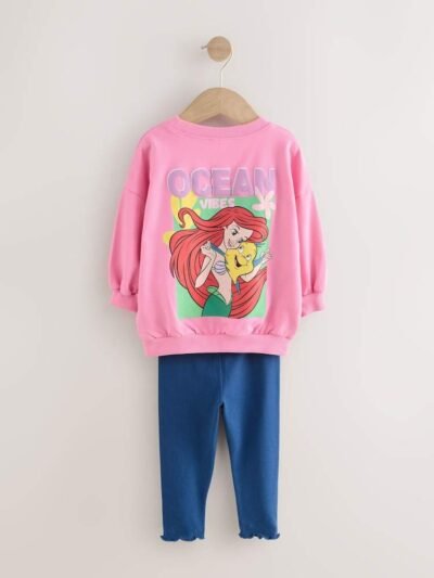 Pink Ariel Little Mermaid Long Sleeve Top and Leggings Set