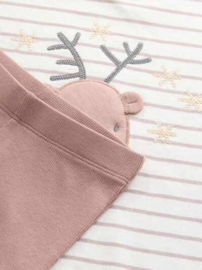 Neutral Reindeer Long Sleeve Top and Flare Set