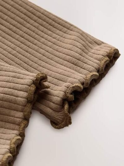 Orange Ditsy Floral Long Sleeve Blouse and Leggings Set