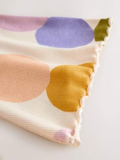 Blue Rainbow Spot Long Sleeve Top and Flare Set