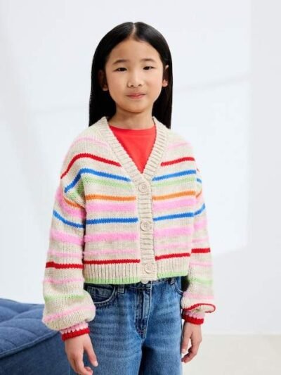 Rainbow Stripe Boxy Cardigan