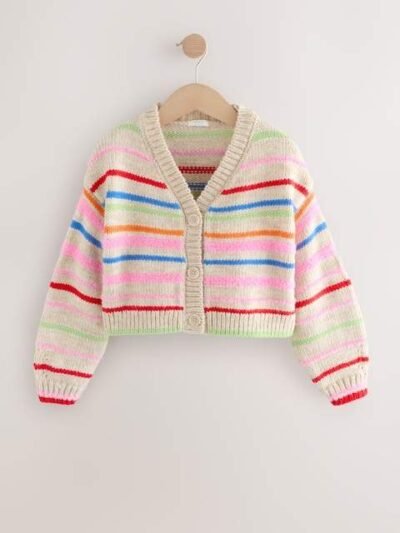 Rainbow Stripe Boxy Cardigan