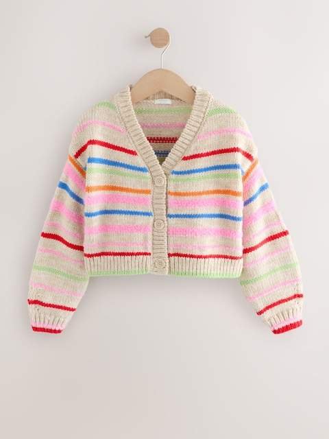 Rainbow Stripe Boxy Cardigan