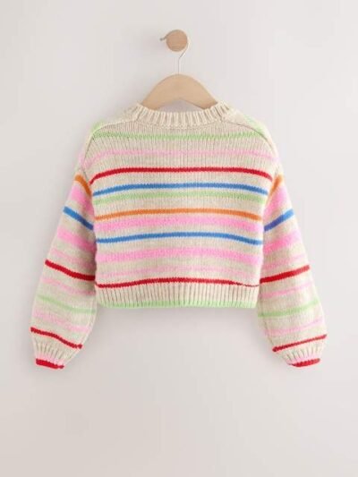 Rainbow Stripe Boxy Cardigan
