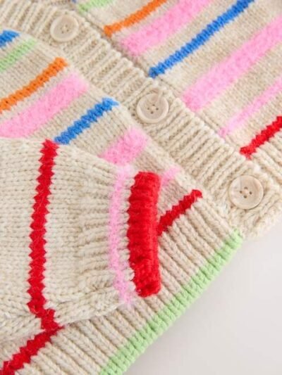 Rainbow Stripe Boxy Cardigan