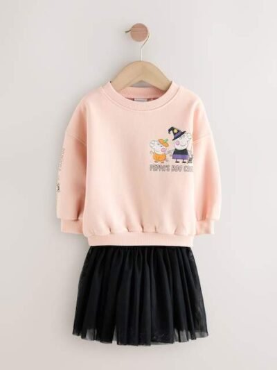Pink Halloween Peppa Pig Top and TuTu Set