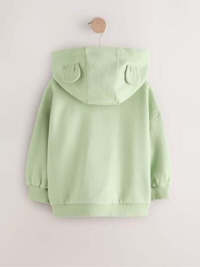 Sage Green Zip Through Hoodie