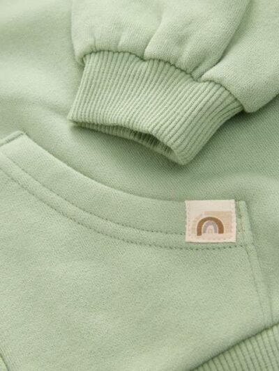 Sage Green Zip Through Hoodie