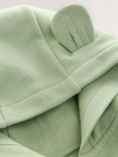 Sage Green Zip Through Hoodie