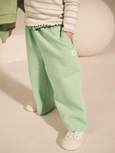 Sage Green Wide Leg Sweat Joggers