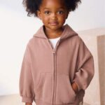 Mocha Brown Zip Through Hoodie