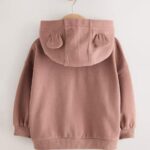 Mocha Brown Zip Through Hoodie
