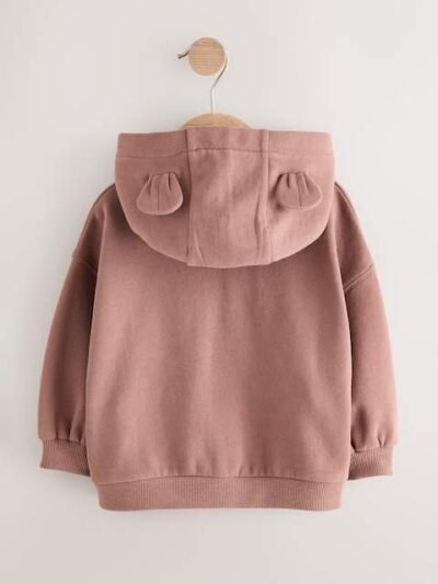 Mocha Brown Zip Through Hoodie