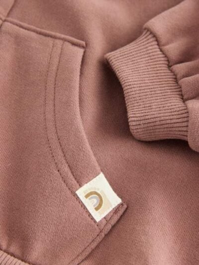 Mocha Brown Zip Through Hoodie