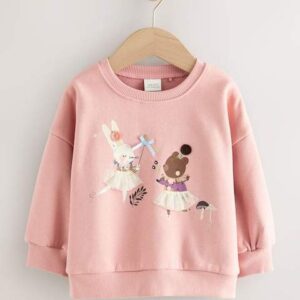 Pink Fairy Characters Crew Neck Sweatshirt