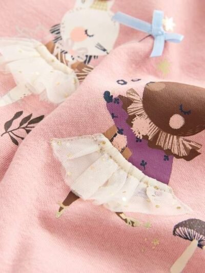 Pink Fairy Characters Crew Neck Sweatshirt