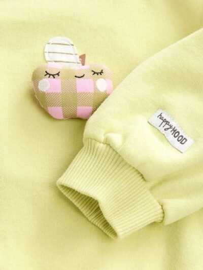 Lime Green Apple Character Crew Neck Sweatshirt